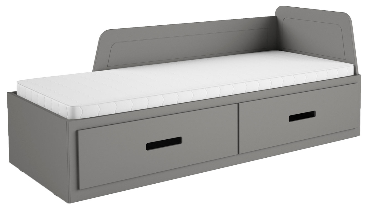 Drewniane łóżko rozkładane do pokoju młodzieżowego 80x200 cm MIRIA antracyt