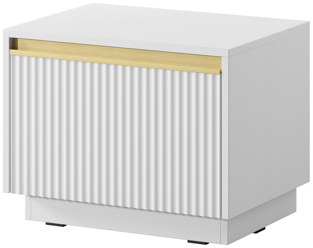 Biała szafka nocna 54 cm z szufladą do sypialni RAVO