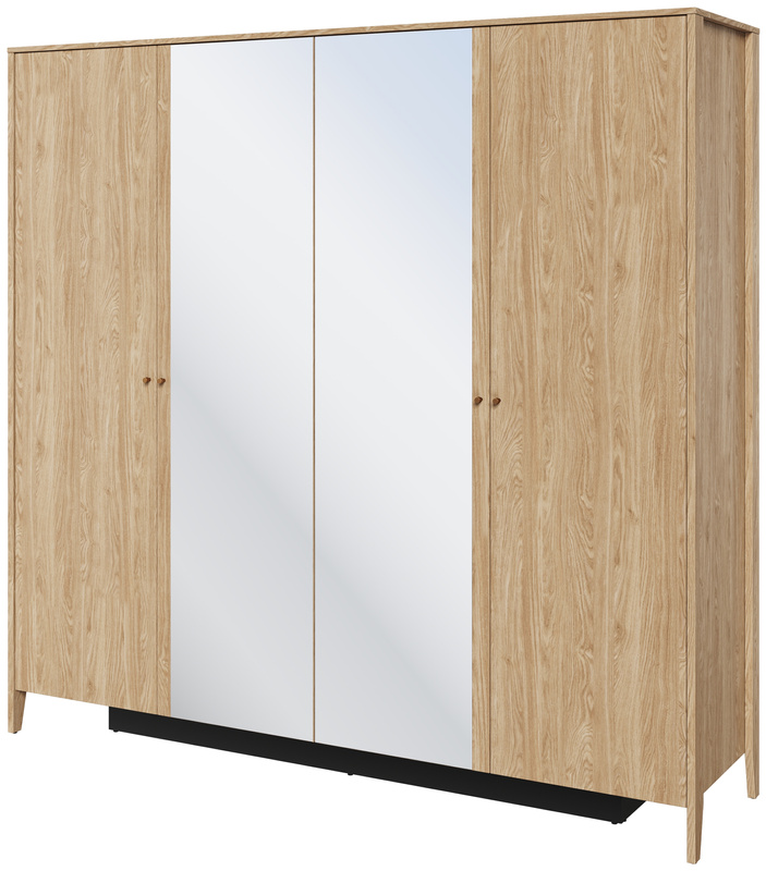 Duża czterodrzwiowa szafa z lustrem 220 cm do sypialni COZY