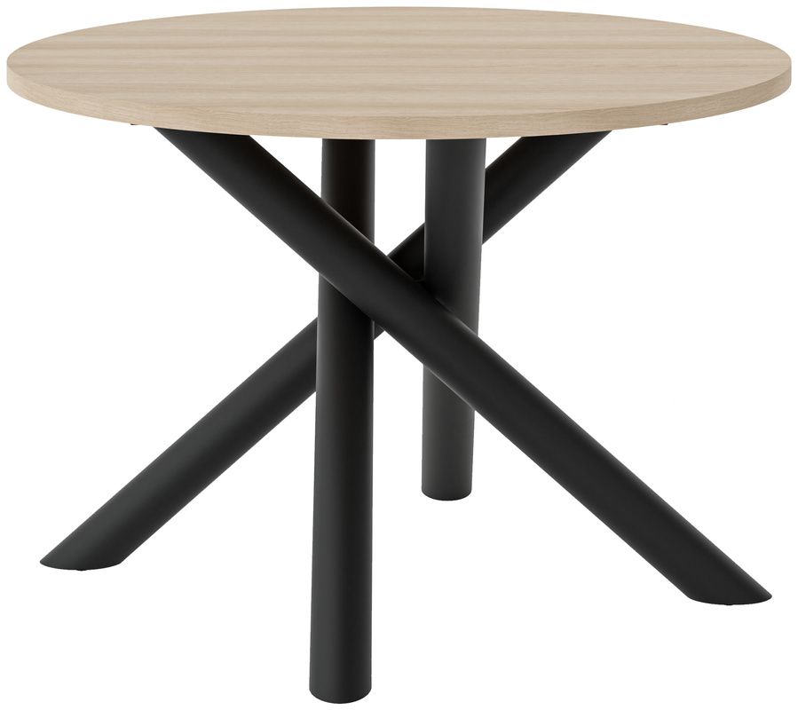 Loftowy okrągły stół do jadalni 110 cm OPALIO dąb landberg