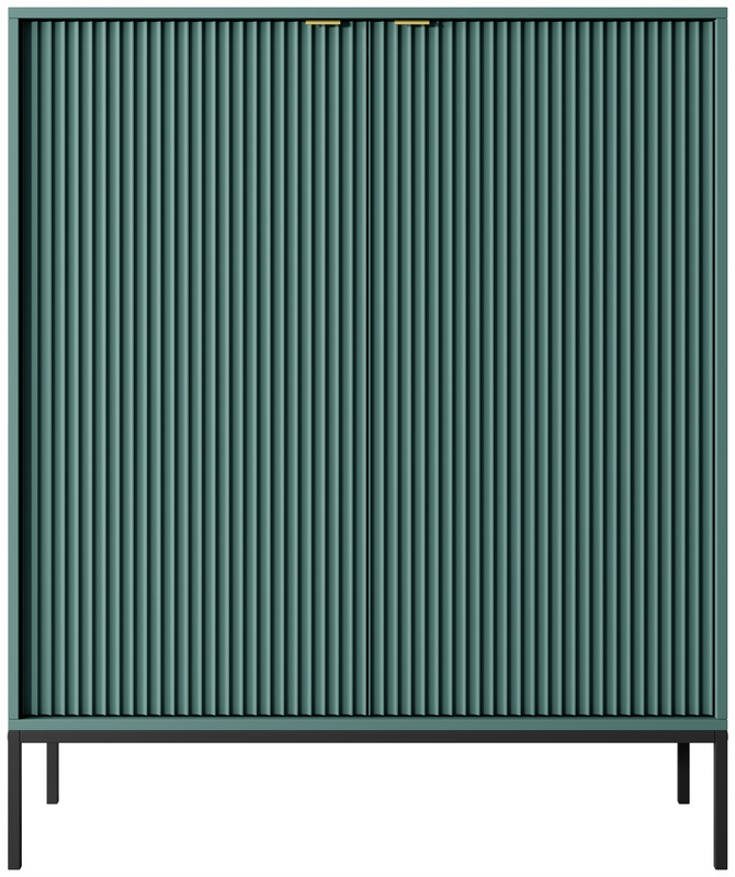 Dwudrzwiowa komoda z ryflowanymi frontami AVANTI półki