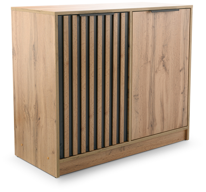 Dwudrzwiowa komoda z lamelami 100 cm BILL dąb wotan