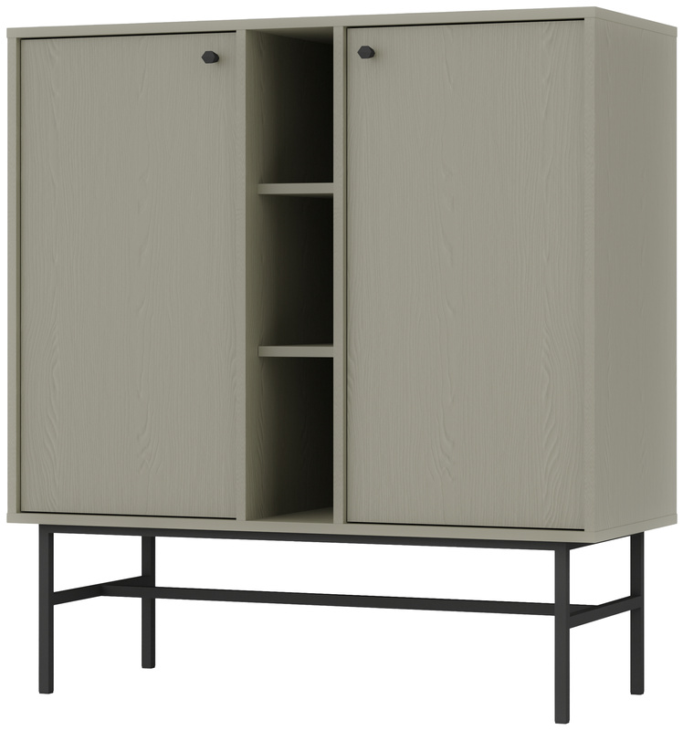 Wąska komoda do salonu dwudrzwiowa z półkami 100 cm TOKEN