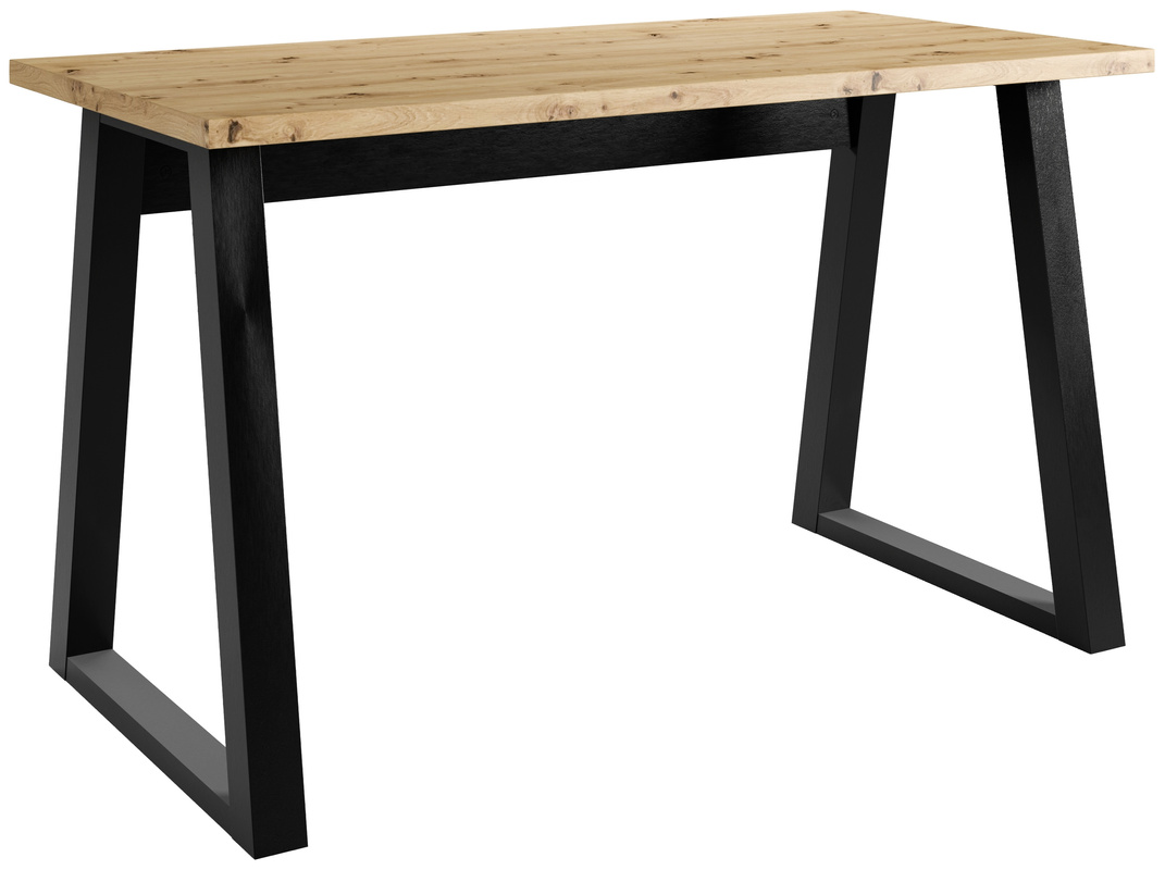 Loftowe biurko z metalowymi nogami 130 cm CRAFTON dąb artisan
