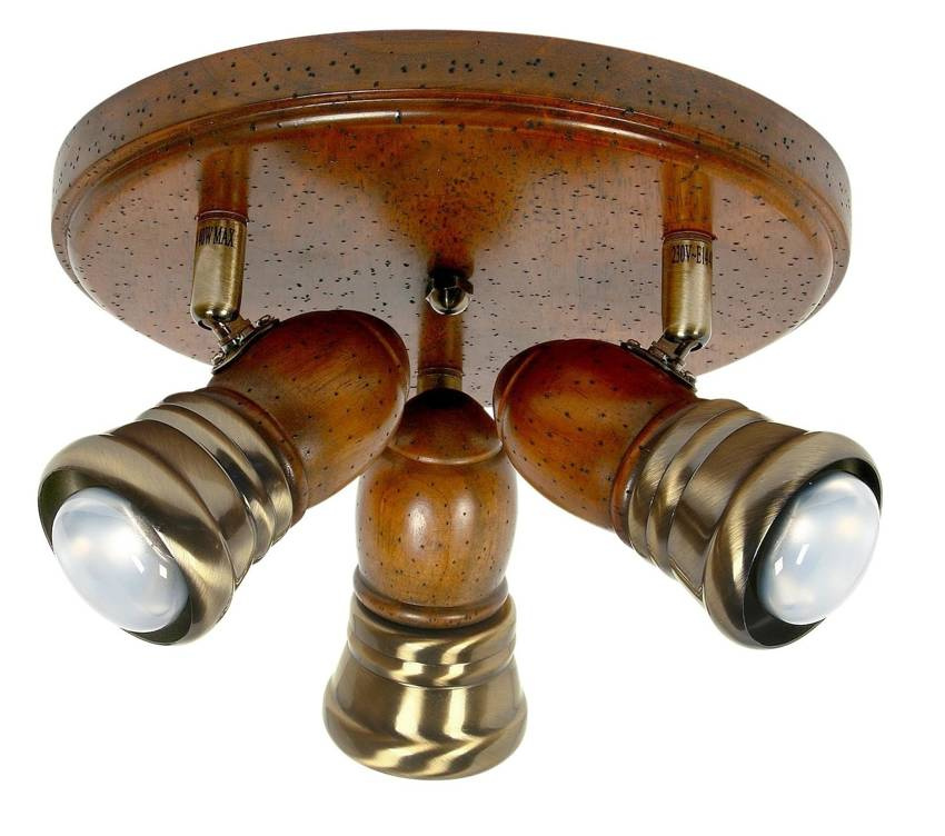 Drewniana lampa sufitowa do salonu i sypialni PARTEO E14 40W