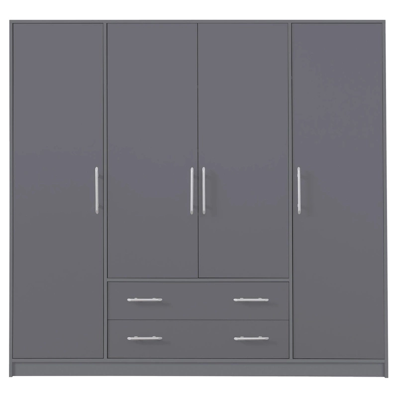 Czterodrzwiowa szafa z półkami do garderoby SEVAS szuflady