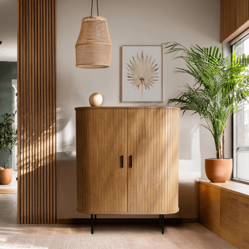 Dębowa komoda dwudrzwiowa rozsuwana 100 cm do salonu TRISH