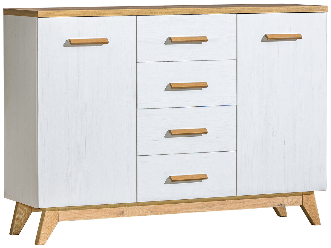 Dwudrzwiowa komoda z szufladami 130 cm SILVA