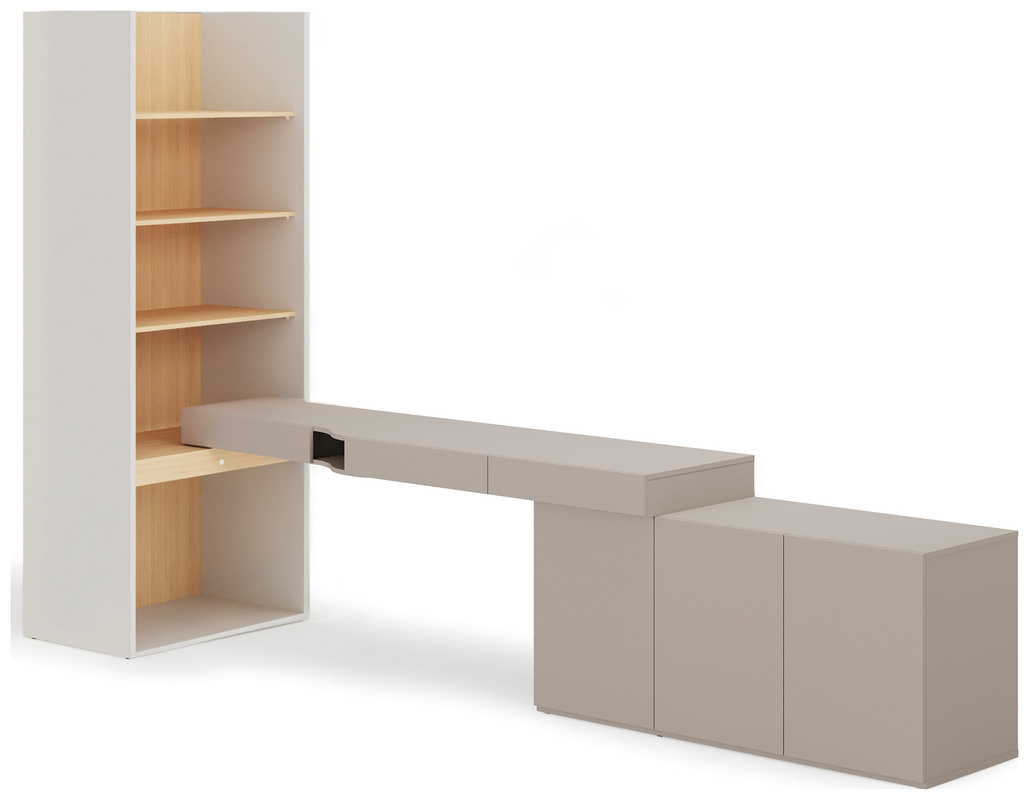Zestaw mebli młodzieżowych WOOW biurko regał dąb vincenza