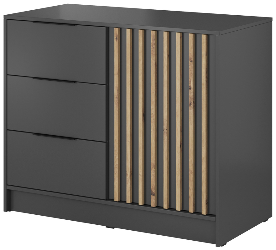 Komoda grafitowa z lamelami KELLY
