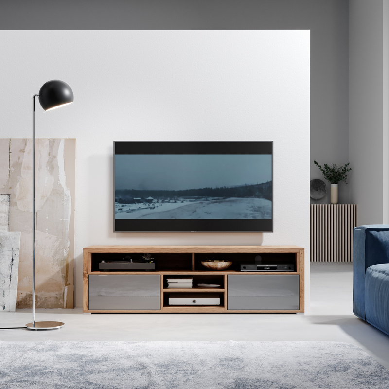 Szafka RTV pod telewizor do salonu BARON dąb wotan