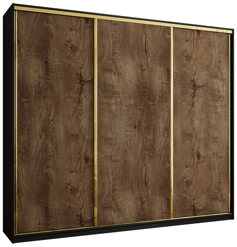 Trzydrzwiowa szafa przesuwna 280 cm GOLD NEW MAX glamour