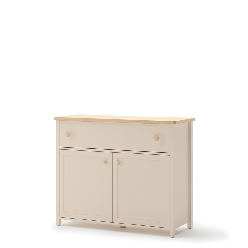 Dwudrzwiowa komoda 110 cm do pokoju młodzieżowego beż piaskowy STORY