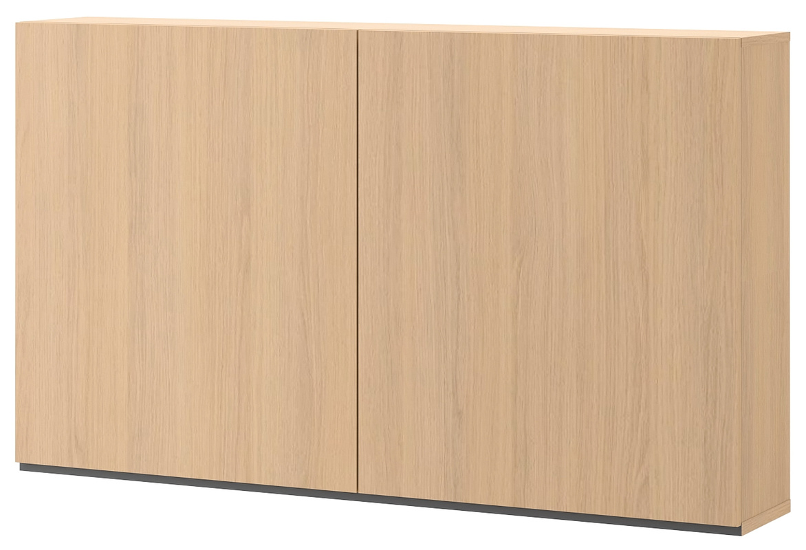 Szafka wisząca 141 cm dwudrzwiowa z półkami WOOW dąb vincenza