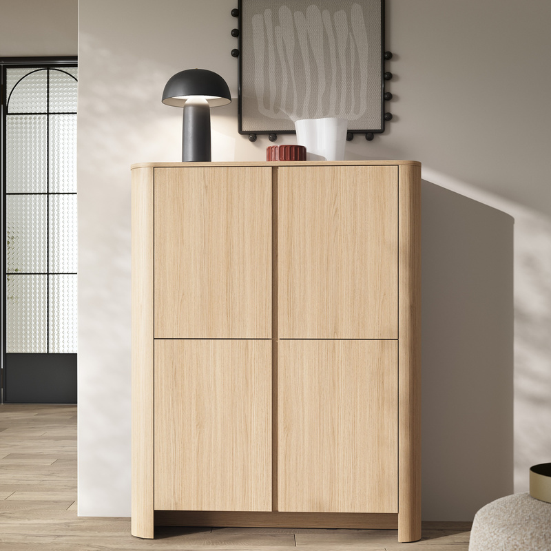 Komoda dwudrzwiowa z półkami 103 cm dąb vicenza BELVI