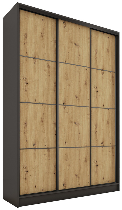 Loftowa szafa przesuwna z półkami i szufladami 150 cm LOFT MAX