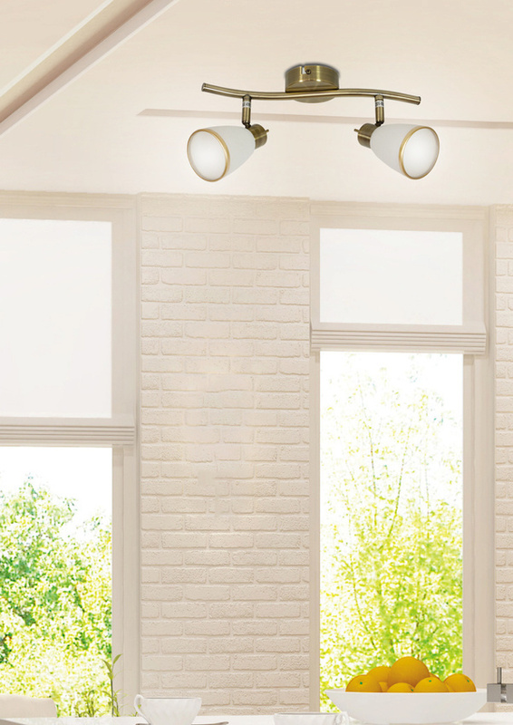 Brązowa lampa sufitowa kinkiet na listwie do salonu REGENT 2xG9