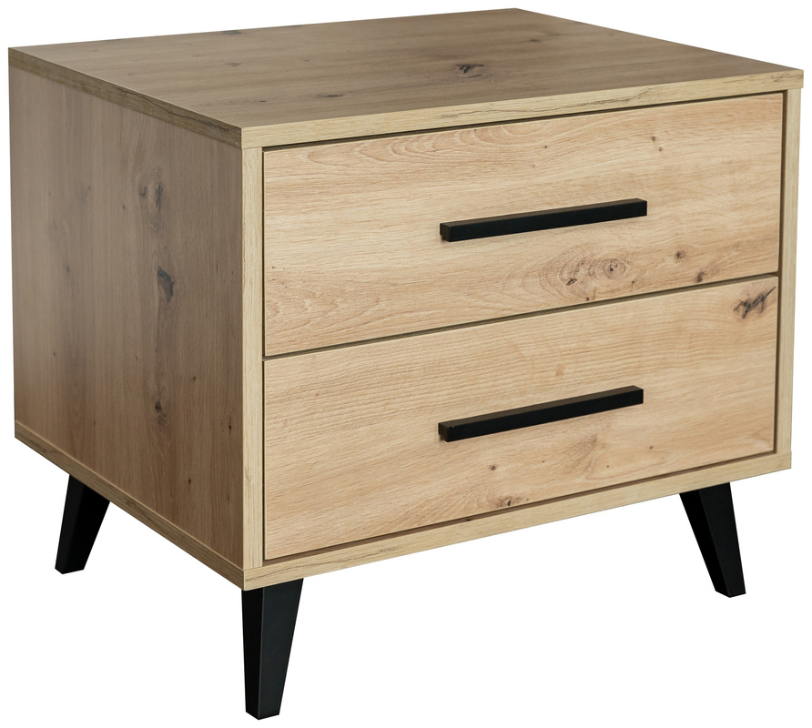 Nowoczesna szafka nocna z szufladami 54 cm KODA dąb artisan