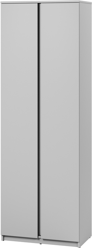 Dwudrzwiowa szara szafa do przedpokoju 68 cm z półkami SIMPLY