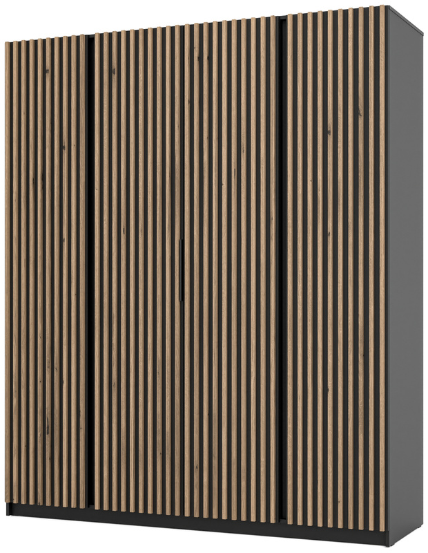 Loftowa szafa z lamelami do sypialni 200 cm KARAT