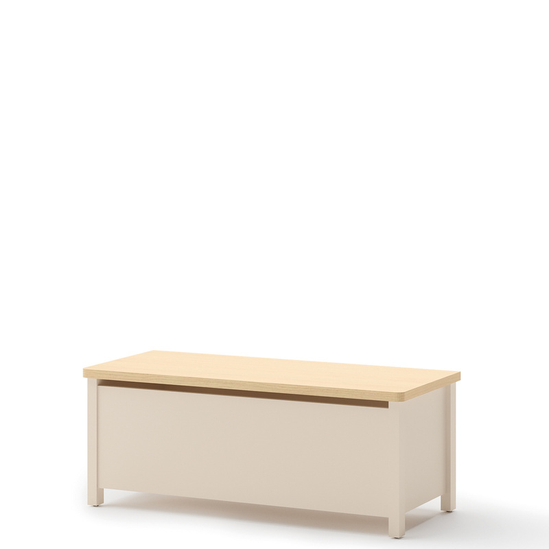 Skrzynia ze schowkiem i siedziskiem 99 cm STORY beż piaskowy