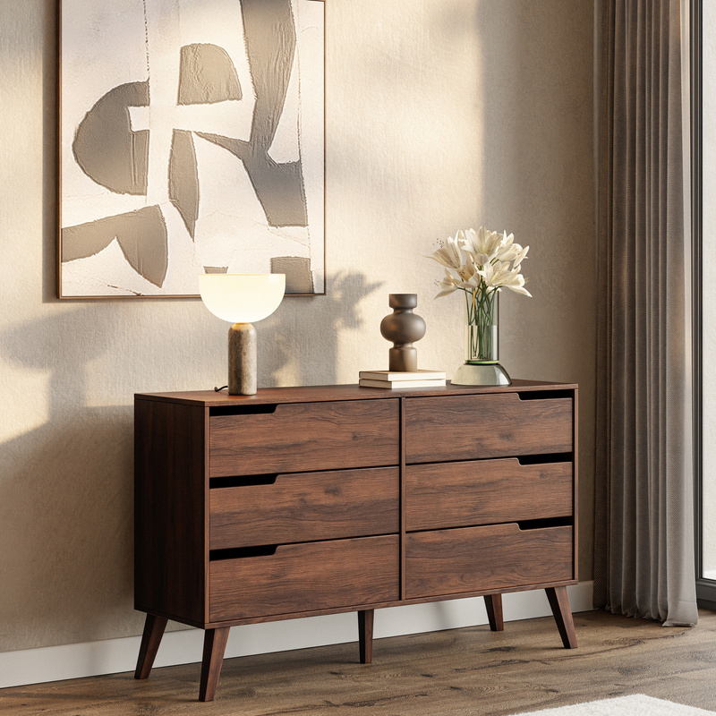 Komoda 137 cm z szufladami do salonu NIVARO orzech warmia