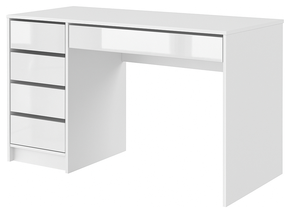 Nowoczesne biurko z szufladami JULIA biały połysk