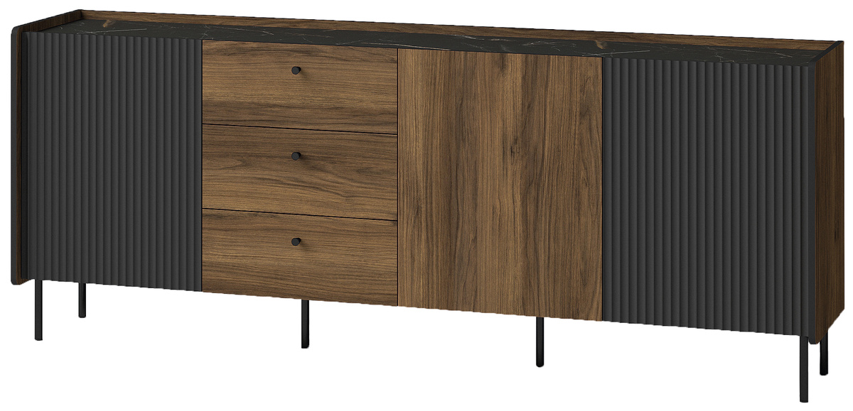 Trzydrzwiowa komoda z szufladami 200 cm PINNACLE