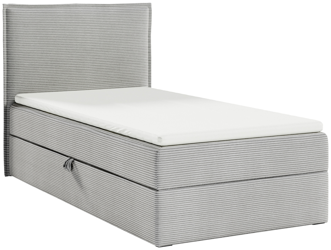 Łóżko dziecięce kontynentalne 90x200 cm tapicerowane MALIBU szare