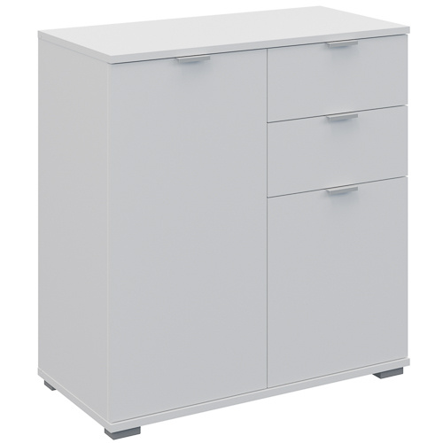 Komoda do salonu 71 cm dwudrzwiowa z szufladami ELARO biały