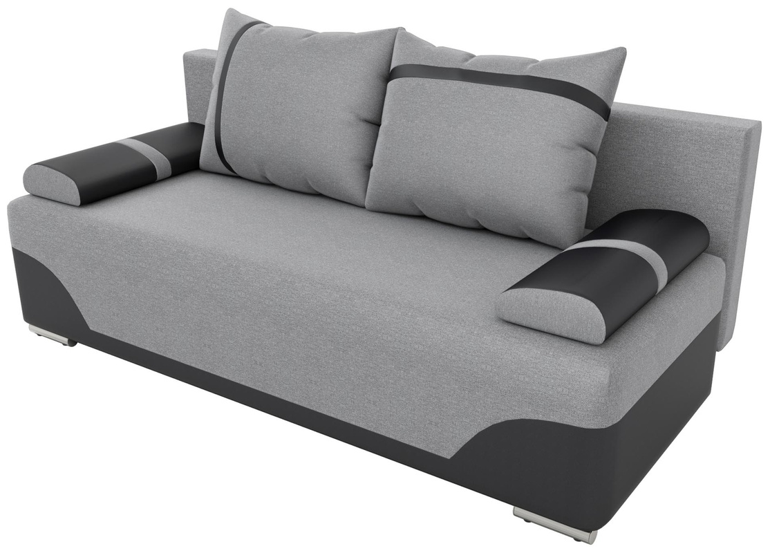 Szara kanapa z funkcją spaniem i pojemnikiem na pościel GARGAS