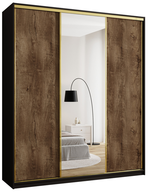Szafa przesuwna z lustrem 200 cm GOLD NEW MAX lefkas