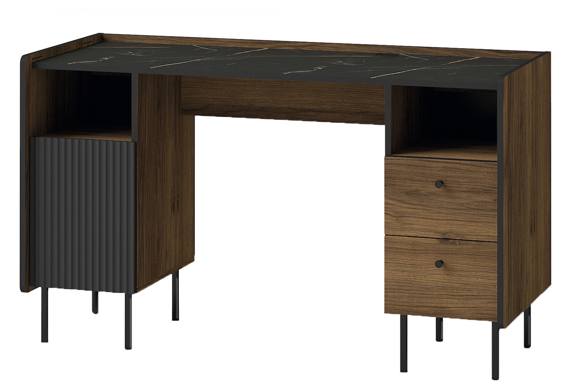 Stylowe biurko z dwiema szufladami 135 cm PINNACLE