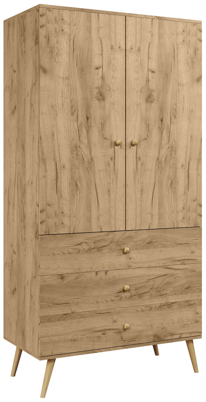 Nowoczesna szafa z szufladami do salonu 100 cm BONE dąb craft