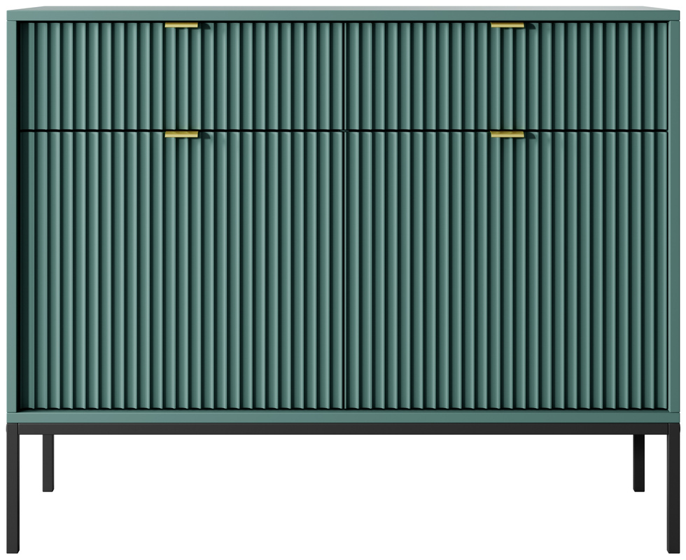 Nowoczesna komoda z szufladami 104 cm AVANTI ryflowane fronty