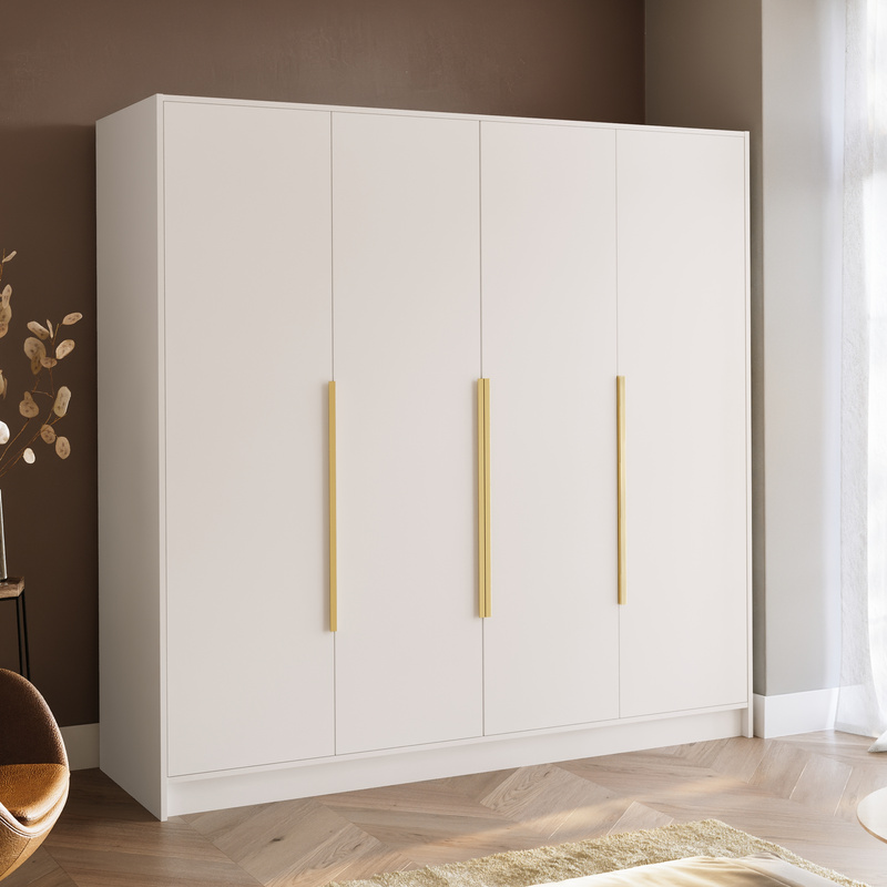 Biała szafa z półkami 200 cm do przedpokoju LESTO