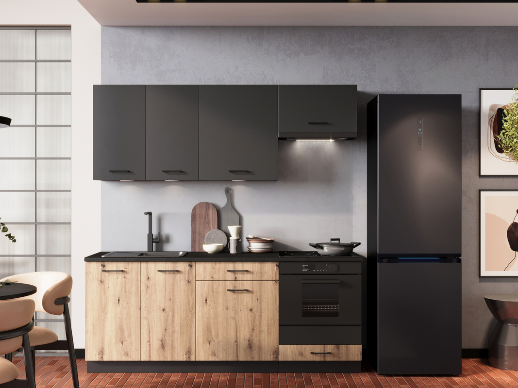 Mały zestaw nowoczesnych mebli kuchennych 200 cm ANIKA