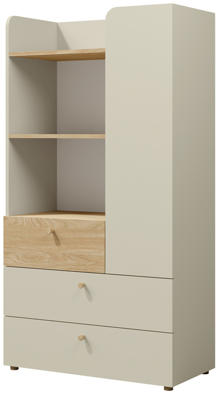 Nowoczesny niski regał młodzieżowy z szufladami 80 cm YOKO