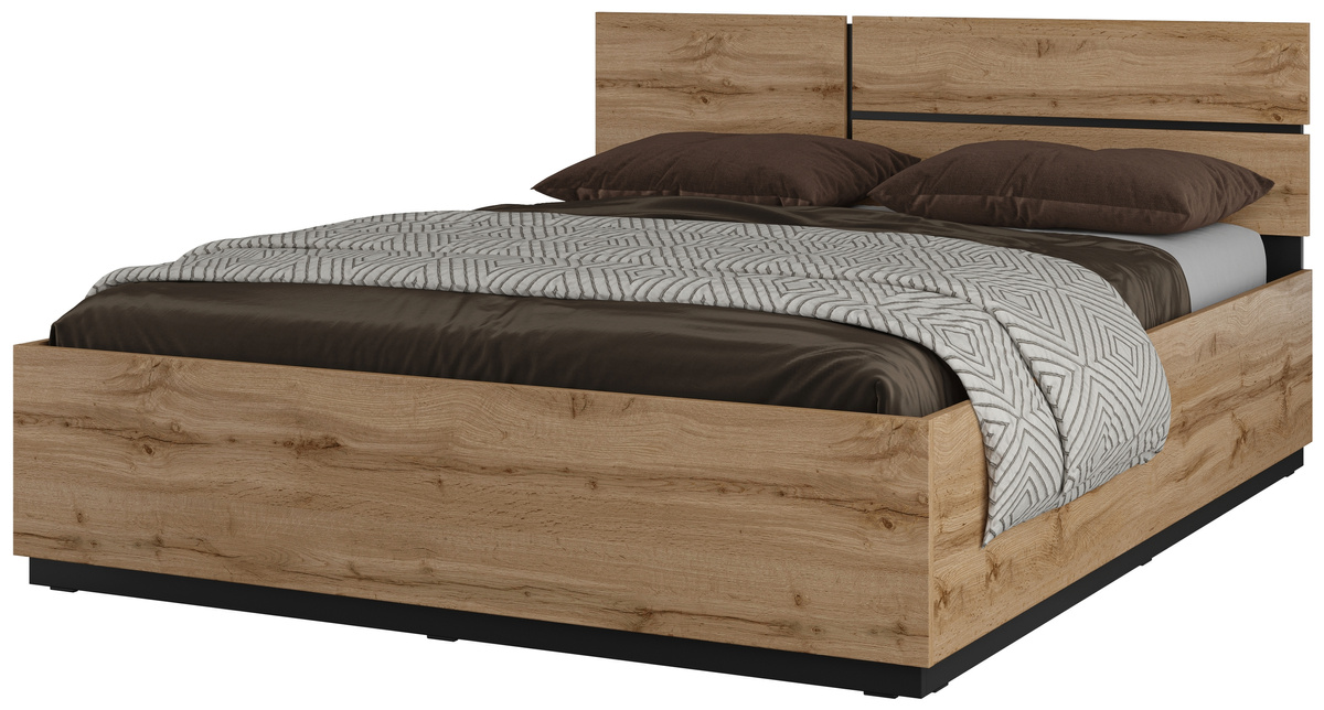 Nowoczesne łóżko sypialniane 160x200 cm CROSS dąb wotan