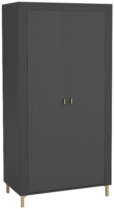 Czarna nowoczesna szafa dwudrzwiowa 97 cm MISTY