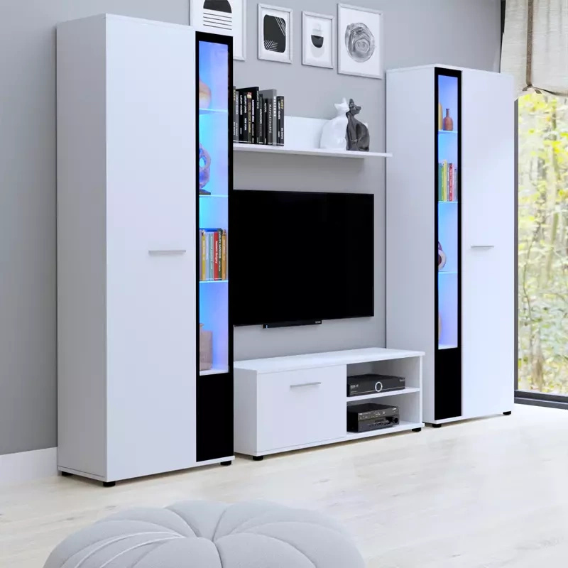 Meblościanka Komoda RTV Witryna Cube XL biała