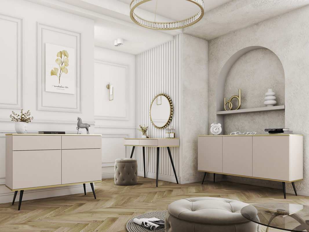 Zestaw beżowych mebli do nowoczesnego salonu ORVIETO