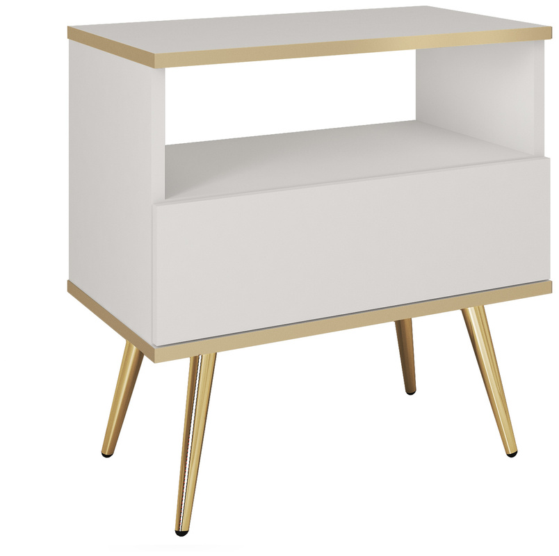 Biała szafka nocna z szufladą 54 cm do sypialni ORVIETO