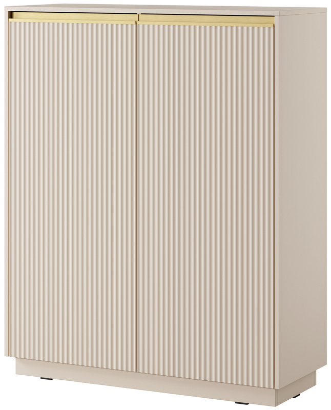 Wysoka komoda do salonu z ryflowanymi frontami 103 cm RAVO