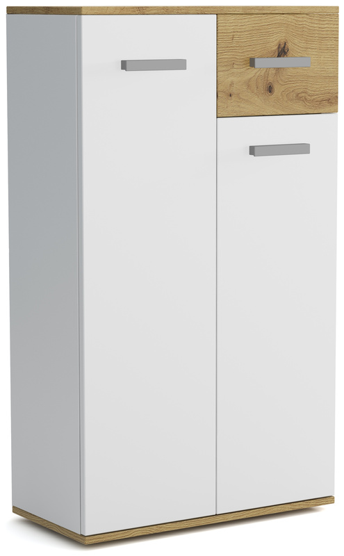 Wąska komoda dwudrzwiowa do przedpokoju z szufladą JOVITA