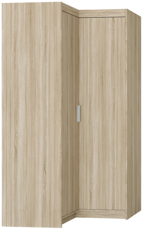 Szafa modułowa narożna z półkami i drążkiem na wieszaki 98x98 cm KUBA