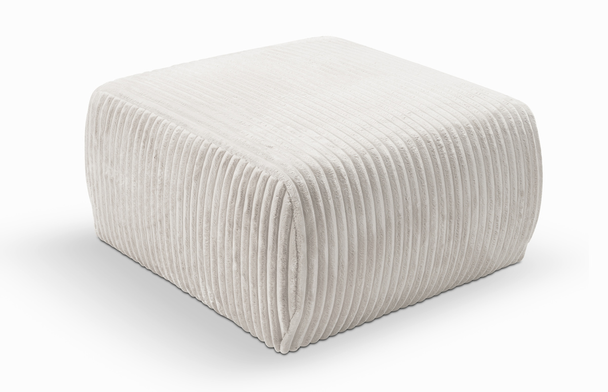 Sztruksowa pufa tapicerowana do siedzenia AZELIA beżowa