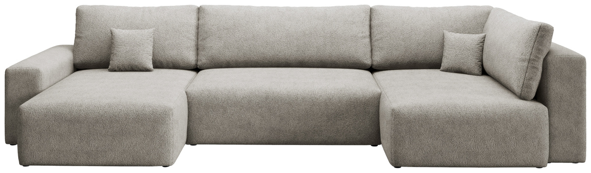 Szara kanapa narożna w kształcie litery U CAMILO MAXI