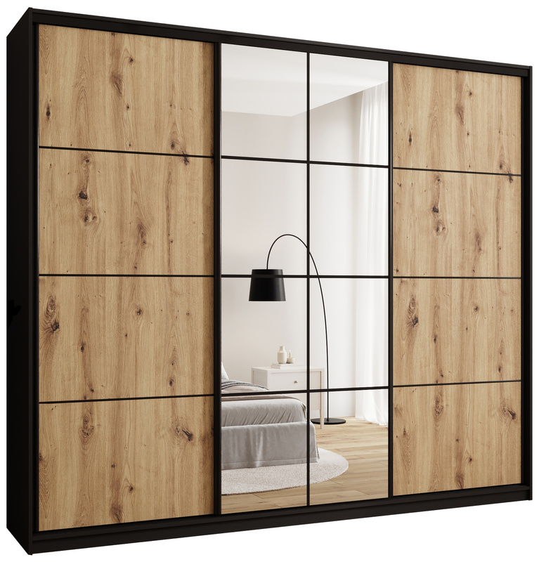 Duża loftowa szafa przesuwna 280 cm do sypialni EDGE MAX