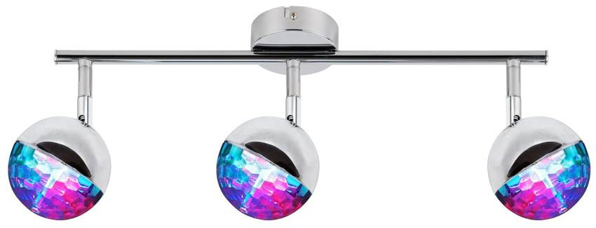 Srebrna lampa wisząca LED RGB do salonu PARTY listwa metal